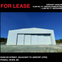 New hangar at YPW Powell River Airport for lease